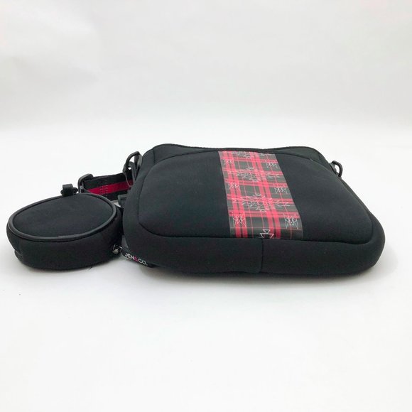 NWT Jen & Co. DRU Red & Black PLaid Bag in a Bag Neoprene Crossbody - Picture 4 of 7